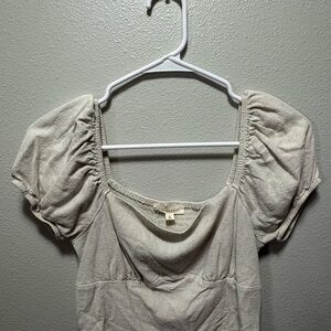 Elegant Cream Puff Sleeve Top